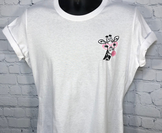Embroidered Giraffe T-Shirt